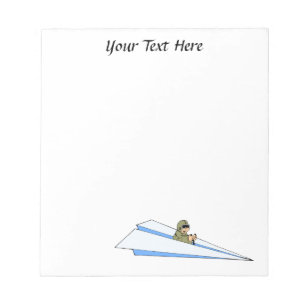 Funny Paper Airplane Pilot Notitieblok