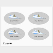 Funny Paper Airplane Pilot Ovale Sticker (Vel)