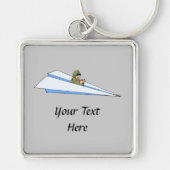 Funny Paper Airplane Pilot Sleutelhanger (Voorkant)