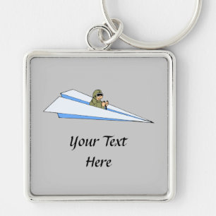 Funny Paper Airplane Pilot Sleutelhanger