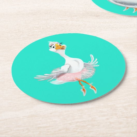 Funny Paper Onderzetter Ballerina Duck - Uw kleure (Gebogen)