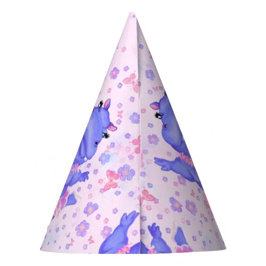 Funny Paper Party Pet Ballerina Hippo Ballet Dans Feesthoedjes (Achterkant)