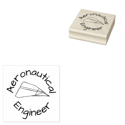 Funny Paper Plane Aeronautical Engineer Rubberstempel (Gestempeld)