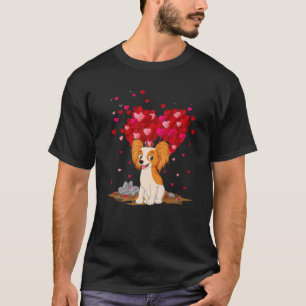 Funny Papillon Hondenliefhebber Heart Shape Papill T-shirt