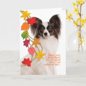 Funny Papillon-Thanksgiving Kaart (Gele Bloem)