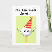 Funny par t-shirt time golf verjaardagskaart kaart (Voorkant)