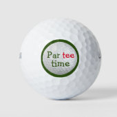 Funny Par T-shirt Time Golfballen (Voorkant)