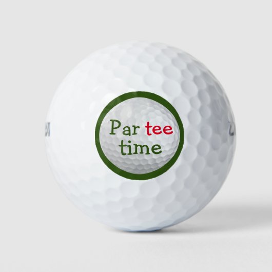 Funny Par T-shirt Time Golfballen (Voorkant)