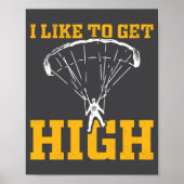 Funny Parachute Quote Skydiver Poster (Voorkant)