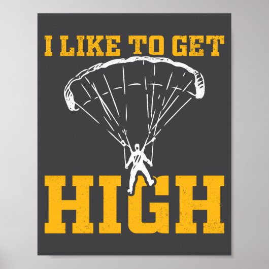 Funny Parachute Quote Skydiver  Poster (Voorkant)