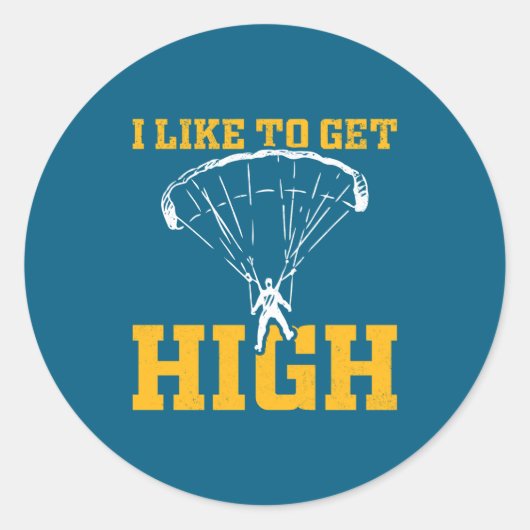 Funny Parachute Quote Skydiver  Ronde Sticker (Voorkant)
