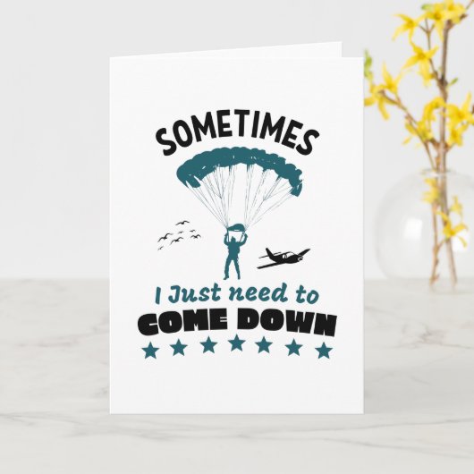 Funny Parachutist komt op Skydive Kaart (Gele Bloem)