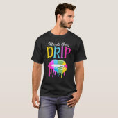 Funny Parade Party Mardi Gras Drip Lips Carnaval B T-shirt (Voorkant volledig)