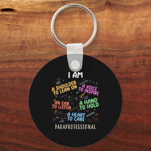 Funny Paraeducator Heart To Care Paraprofessional  Sleutelhanger (Voorkant)