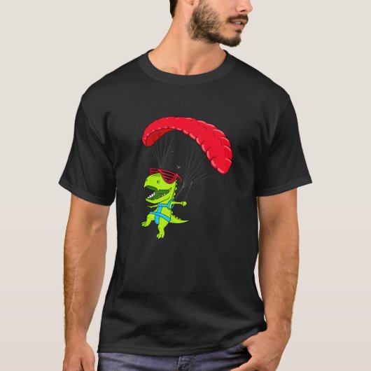 Funny Paragliding Dinosaur Paraglider T-shirt (Voorkant)