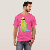 Funny Parakeet die zonnebril draagt die Trumpet sp T-shirt (Voorkant volledig)