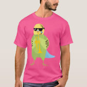 Funny Parakeet die zonnebril draagt die Trumpet sp T-shirt (Voorkant)