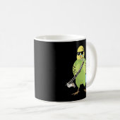 Funny Parakeet Wearing Sunglasses Playing Bass Cla Koffiemok (Voorkant rechts)