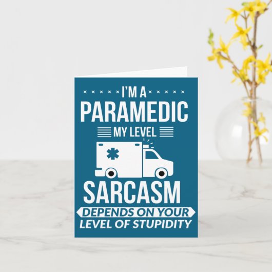 Funny Paramedic Emt Gift Kaart (Gele Bloem)