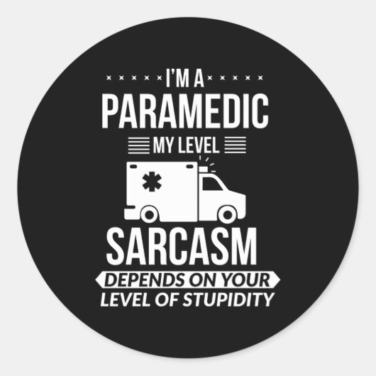 Funny Paramedic Emt Gift  Ronde Sticker (Voorkant)