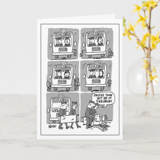 Funny Paramedic-kaart Kaart (Gele Bloem)