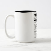 Funny Paramedic Nutrition facts Tweekleurige Koffiemok (Links)