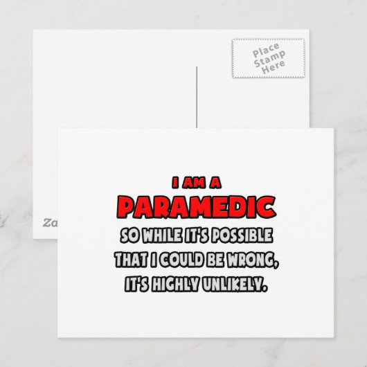 Funny Paramedic ... Zeer onwaarschijnlijk Briefkaart (Voorkant / Achterkant)
