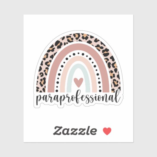 Funny Paraprofessional Gift, Para Teacher Rainbow Sticker (Vel)