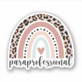 Funny Paraprofessional Gift, Para Teacher Rainbow Sticker (Voorkant)