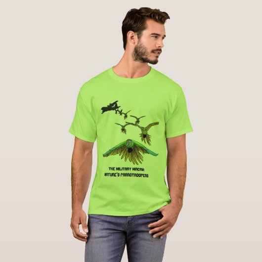 Funny Paratrooper Parrotrooper Macaw Shirt (Voorkant volledig)