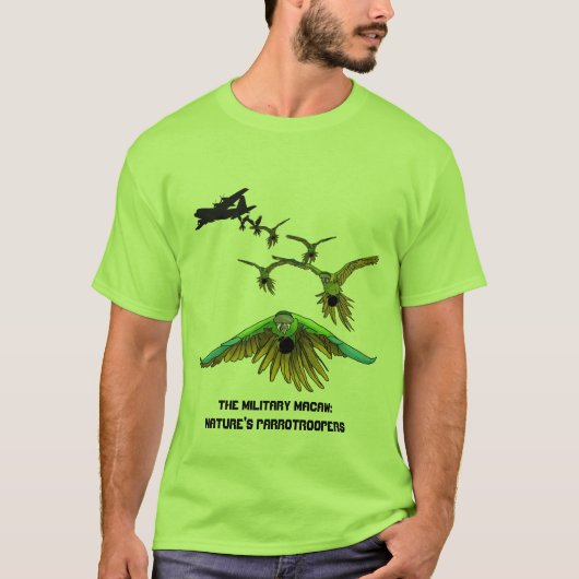 Funny Paratrooper Parrotrooper Macaw Shirt (Voorkant)