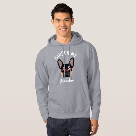 Funny Pardon my Frenchie Black Tan French Bulldog Hoodie (Voorkant volledig)
