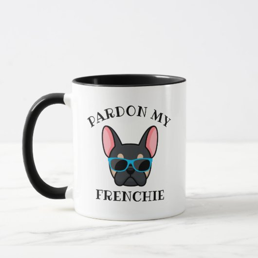 Funny Pardon my Frenchie Black Tan French Bulldog Mok (Links)