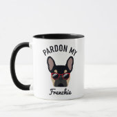 Funny Pardon my Frenchie Black Tan French Bulldog Mok (Links)