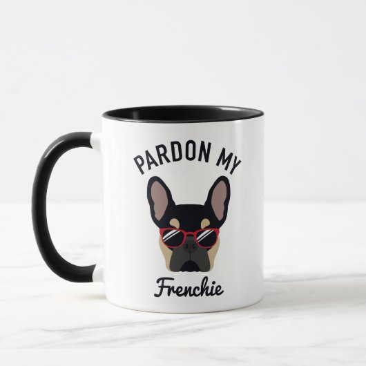 Funny Pardon my Frenchie Black Tan French Bulldog Mok (Links)