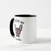 Funny Pardon my Frenchie Black Tan French Bulldog Mok (Voorkant links)