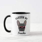 Funny Pardon my Frenchie Blue French Bulldog Mok (Links)