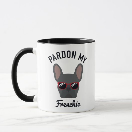 Funny Pardon my Frenchie Blue French Bulldog Mok (Links)