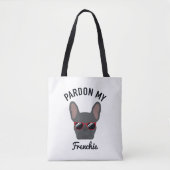Funny Pardon my Frenchie Blue French Bulldog Tote Bag (Voorkant)
