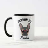 Funny Pardon my Frenchie Blue Tan French Bulldog Mok (Links)