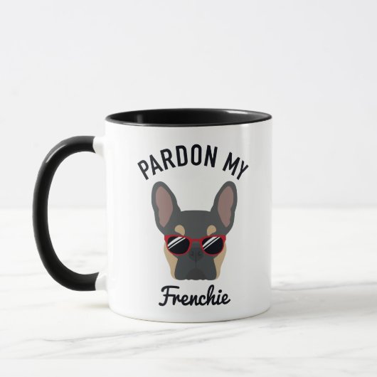 Funny Pardon my Frenchie Blue Tan French Bulldog Mok (Links)