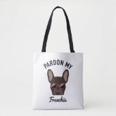 Funny Pardon my Frenchie Brown French Bulldog Tote Bag (Voorkant)
