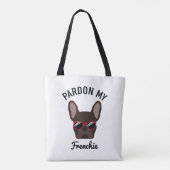 Funny Pardon my Frenchie Brown French Bulldog Tote Bag (Achterkant)