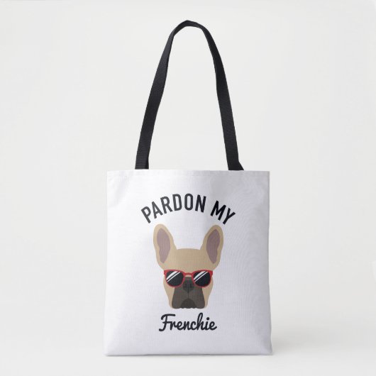 Funny Pardon my Frenchie Light Fawn French Bulldog Tote Bag (Voorkant)