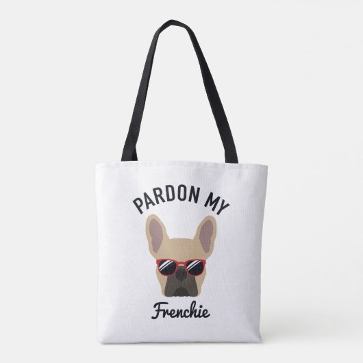 Funny Pardon my Frenchie Light Fawn French Bulldog Tote Bag (Achterkant)