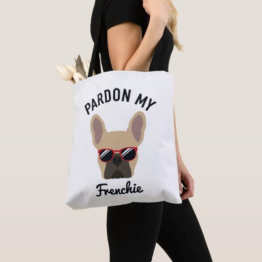 Funny Pardon my Frenchie Light Fawn French Bulldog Tote Bag (Dichtbij)