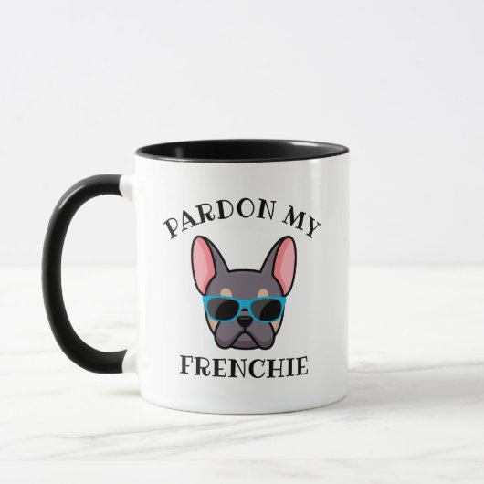 Funny Pardon my Frenchie Lila Tan French Bulldog Mok (Links)