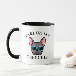 Funny Pardon my Frenchie Lila Tan French Bulldog Mok