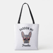 Funny Pardon my Frenchie Lila Tan French Bulldog Tote Bag (Achterkant)