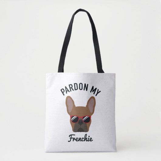 Funny Pardon my Frenchie Red Fawn Bulldog Tote Bag (Voorkant)